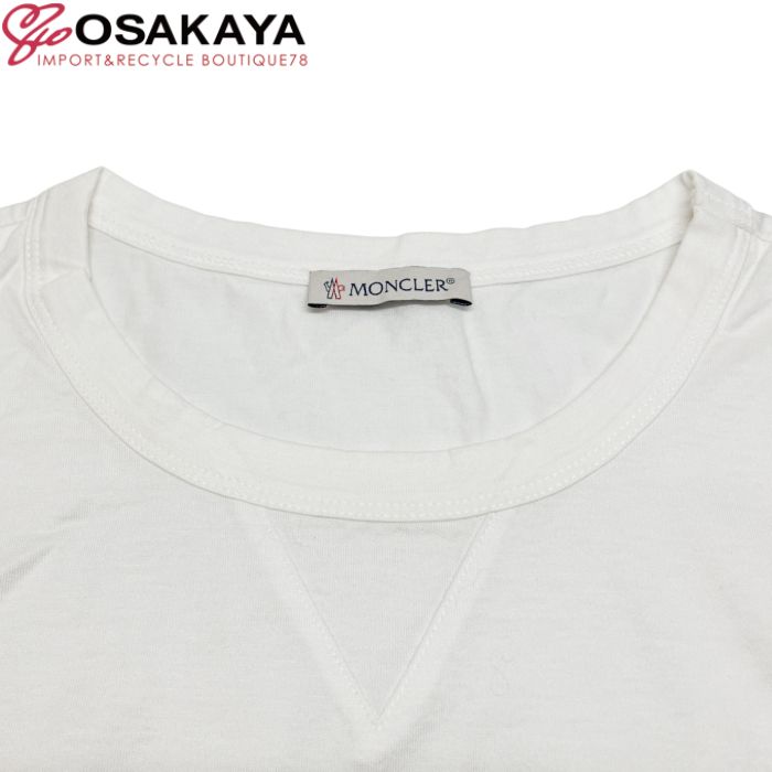 美品 MONCLER モンクレール ダブルロゴワッペン Tシャツ ホワイト