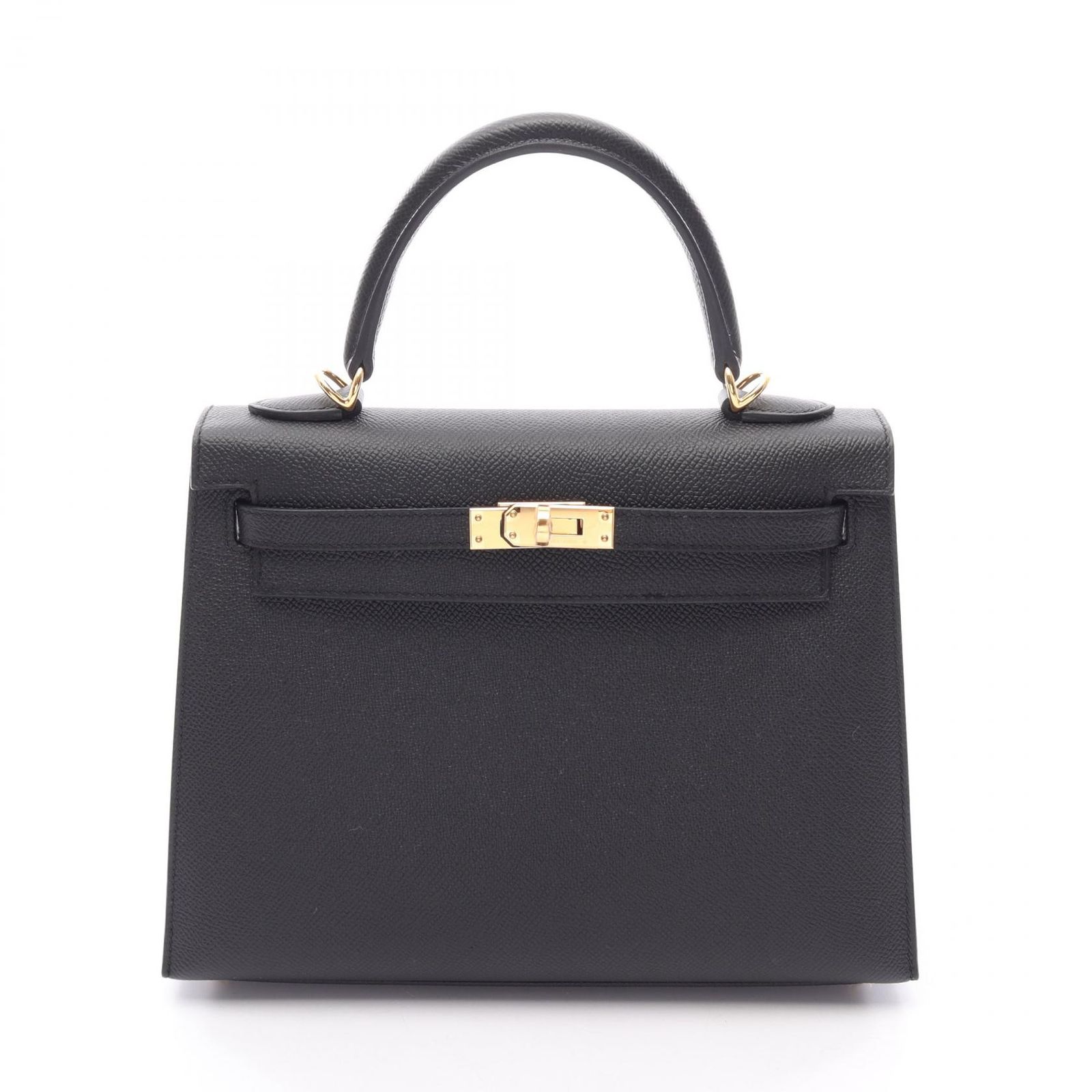 エルメス HERMES ハンドバッグ ケリー25 外縫い 2WAY ブラック レザー カーフ（牛革） ケリー25 ブラック レディース 未使用
