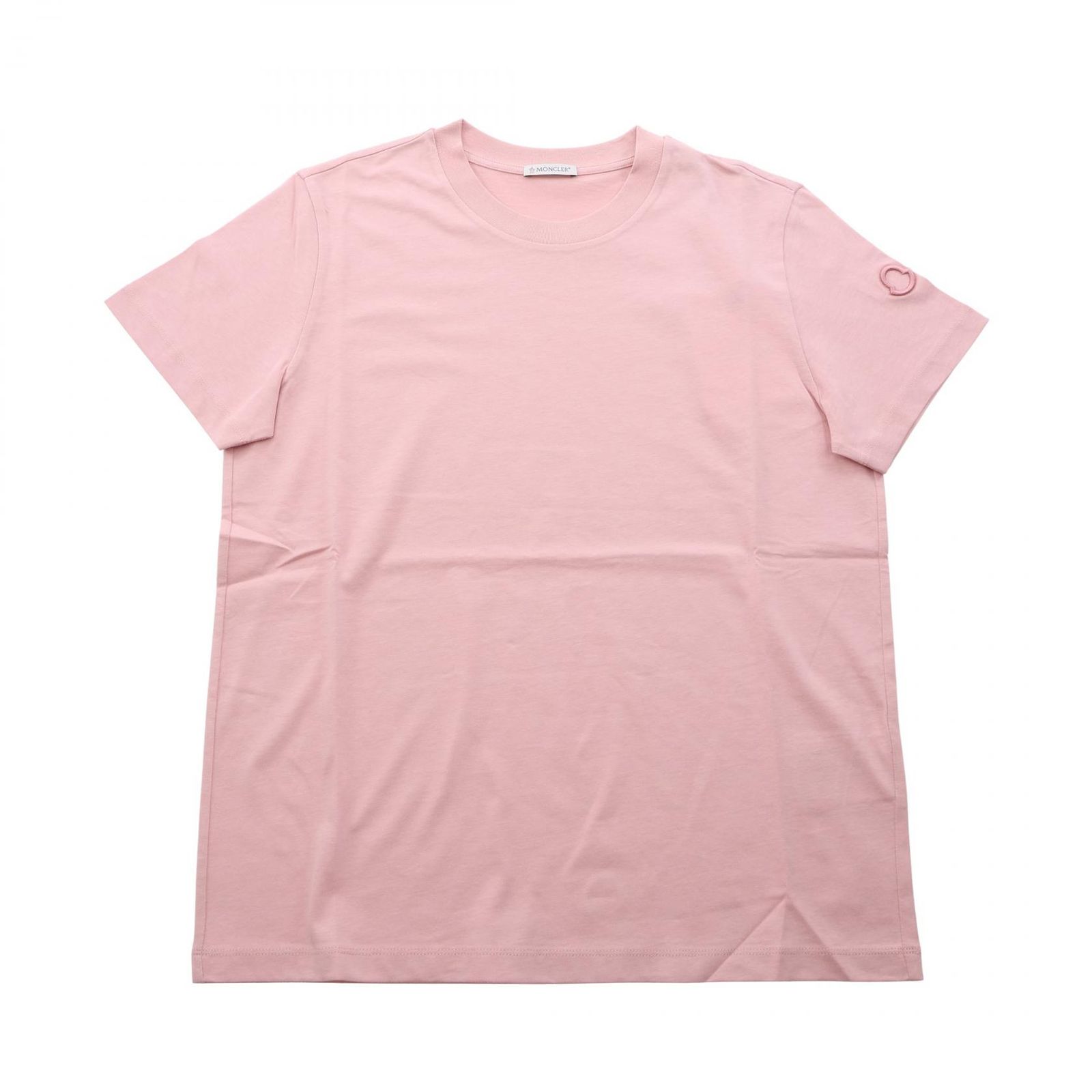モンクレール MONCLER 半袖Tシャツ Tシャツ 8C0002989AUO51EL ピンク コットン Tシャツ レディース 新品