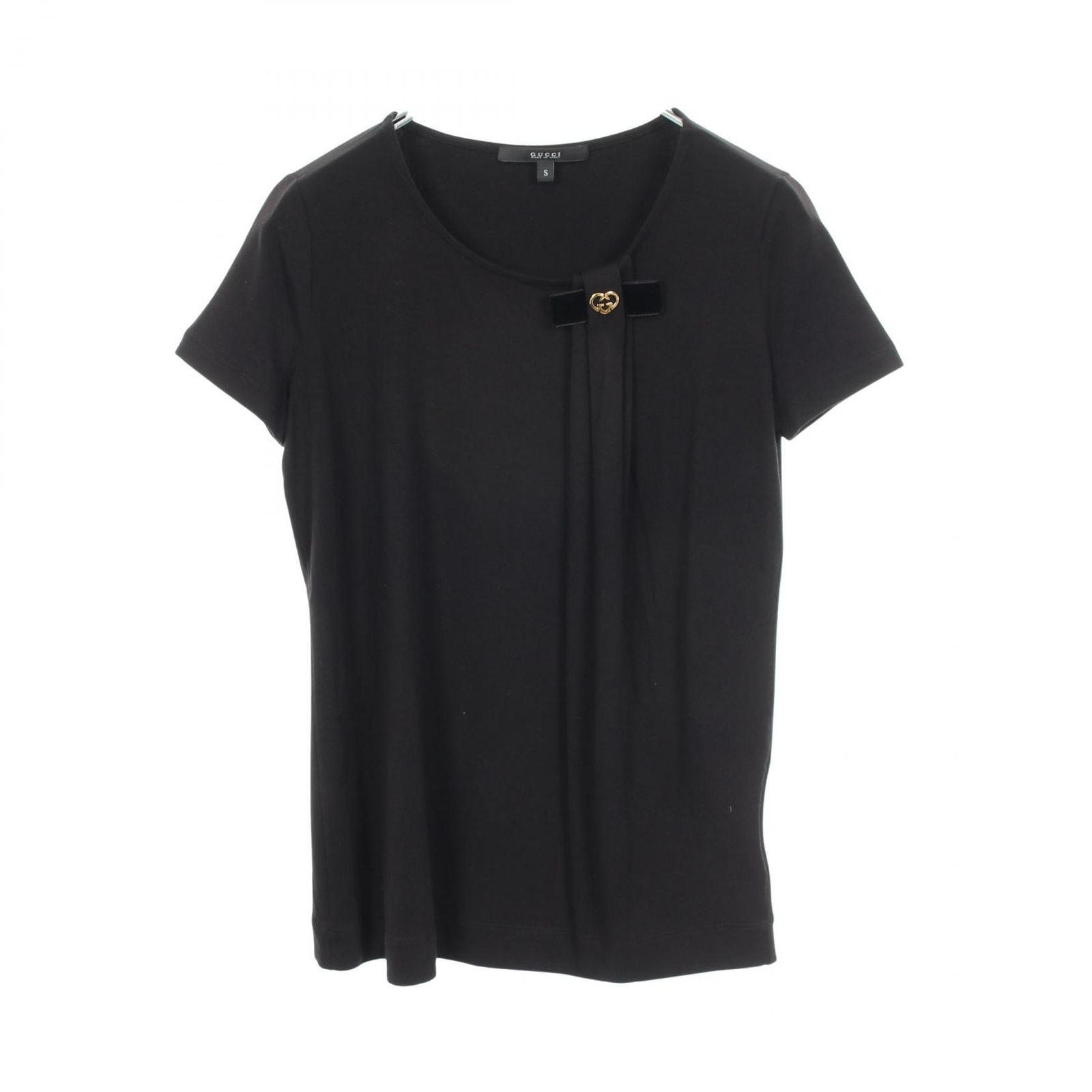 グッチ GUCCI 半袖Tシャツ インターロッキングG 271602 ブラック レーヨン トップス レディース Used A