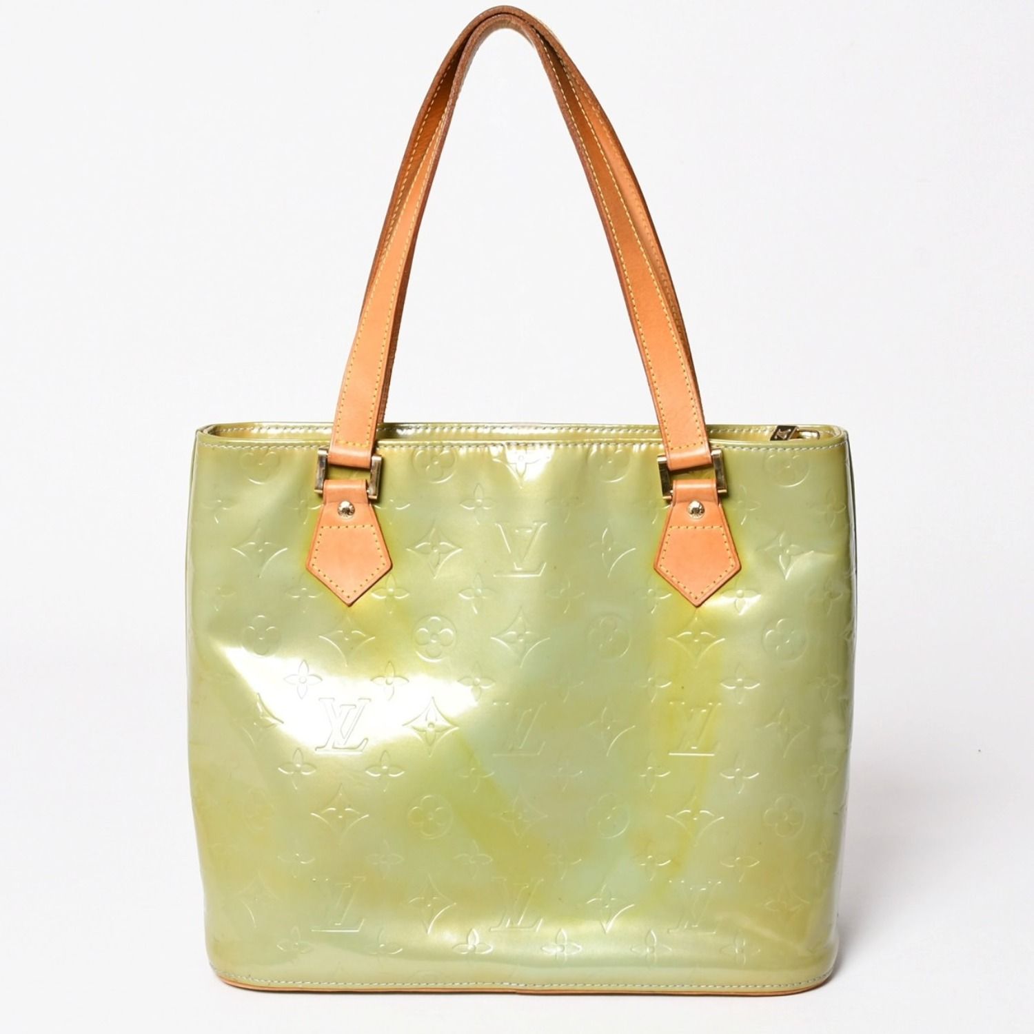 LOUIS VUITTON ルイヴィトン モノグラム ヴェルーニ ヒューストン F285 グリーン ハンドバッグ ゴールド金具 美品 中古 4a003024 26,950円