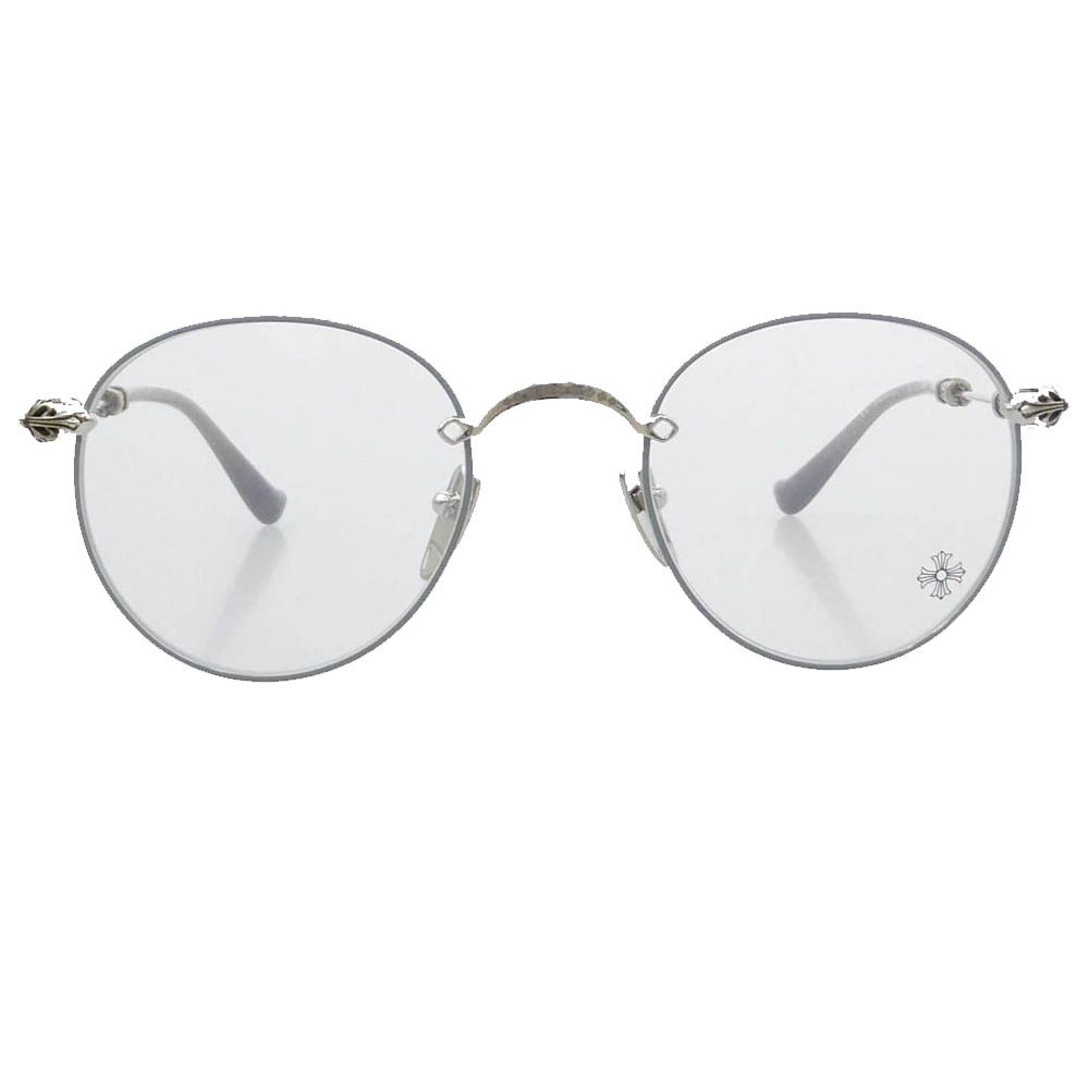 CHROME HEARTS クロムハーツ（原本無） 49□22-145 BUBBA-A クロス テンプル メタル フレーム 眼鏡 アイウェア グレー 【極上美品】【中古】