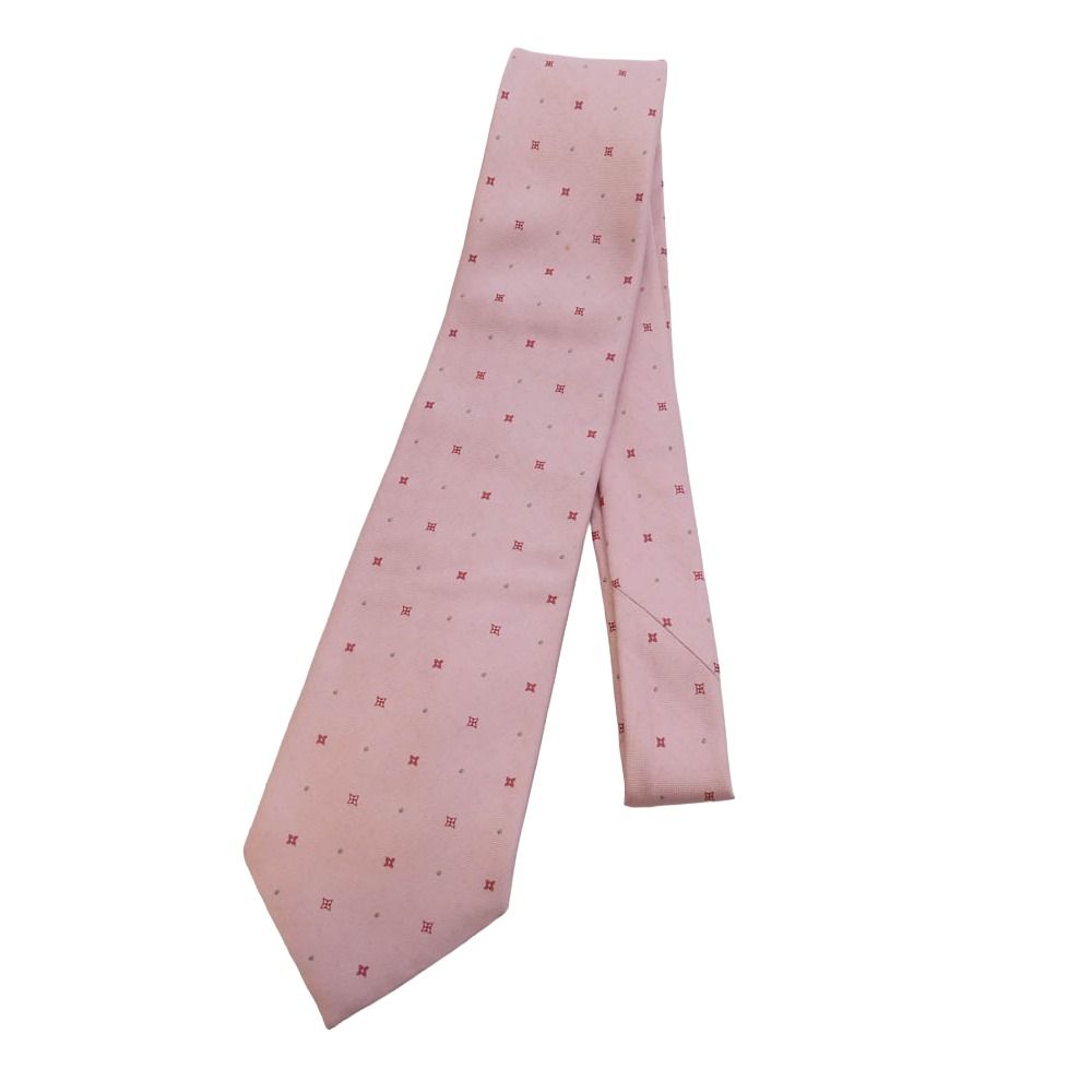 LOUIS VUITTON ルイ・ヴィトン 総柄 シルク ネクタイ ピンク系【中古