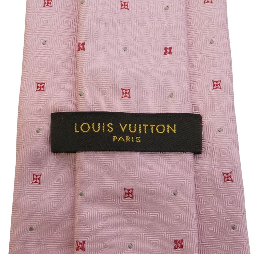 LOUIS VUITTON ルイ・ヴィトン 総柄 シルク ネクタイ ピンク系【中古