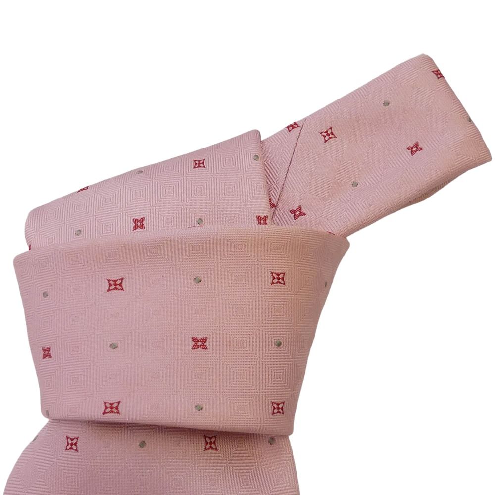 LOUIS VUITTON ルイ・ヴィトン 総柄 シルク ネクタイ ピンク系【中古