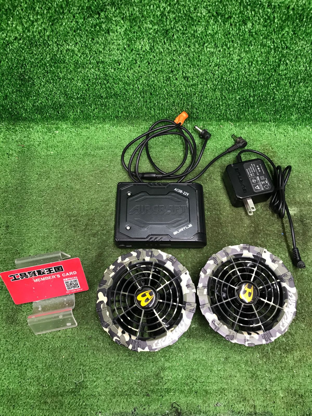 【中古品】【0918】★BURTLE(バートル) エアクラフト 2024年モデル 22vバッテリ+ファンユニットセット AC08+AC08-1　IT6NA6521JPS