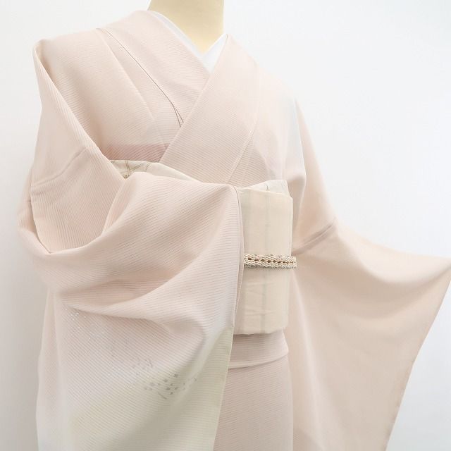 夏着物　正絹　絽　訪問着　雪輪　ほぼ未使用 ❁tomihisa❁新品 絽 雪輪 箔散らし 夏着物 正絹“おとな色に涼味を添え