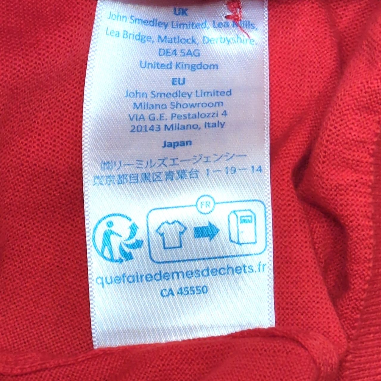 JOHN SMEDLEY ジョンスメドレー コットンニットポロ トップス 赤 