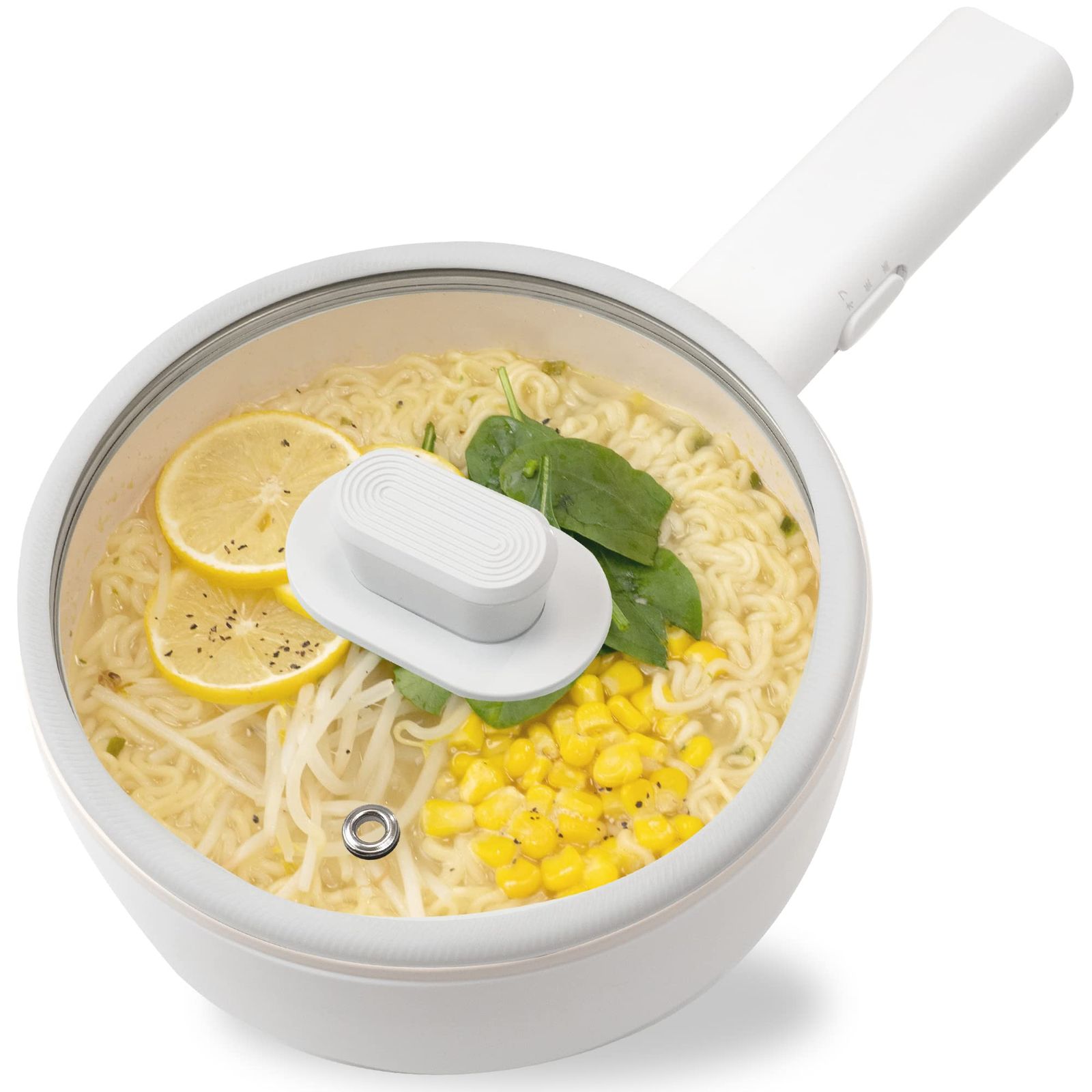 BIEn 電気鍋 電気調理鍋 グリル鍋 ラーメン うどん 目玉焼き お手伝い 受験 夜食 夏場に火を使わない 多機能フライパン 片手鍋 温度調節 食品グレード認証PP素材 旅行 車泊 (1.5L)/ a59c4fae