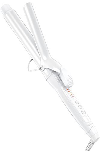 Ryanboo ヘアアイロン カールアイロン コテ 32mm カーリングアイロン 5段階温度調整 プロ仕様 MAX220℃ 海外対応(32mm, ホワイト)pms