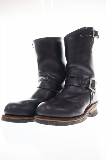 レッドウィング REDWING 2268 ENGINEER BOOTS BLACK 23cm 相当 エンジニアブーツ ロング ANSI Z41 PT99 USA製 レザー 黒 ブラック 【ブランド古着ベクトル】【中古】 ▲●260519