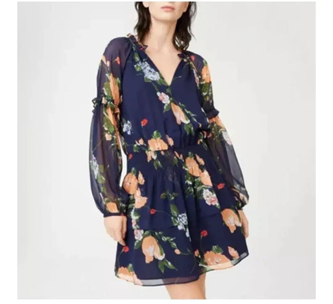(最終) Club Monaco フローラル シルク 100 ONE PIECE 0 55 abbygail