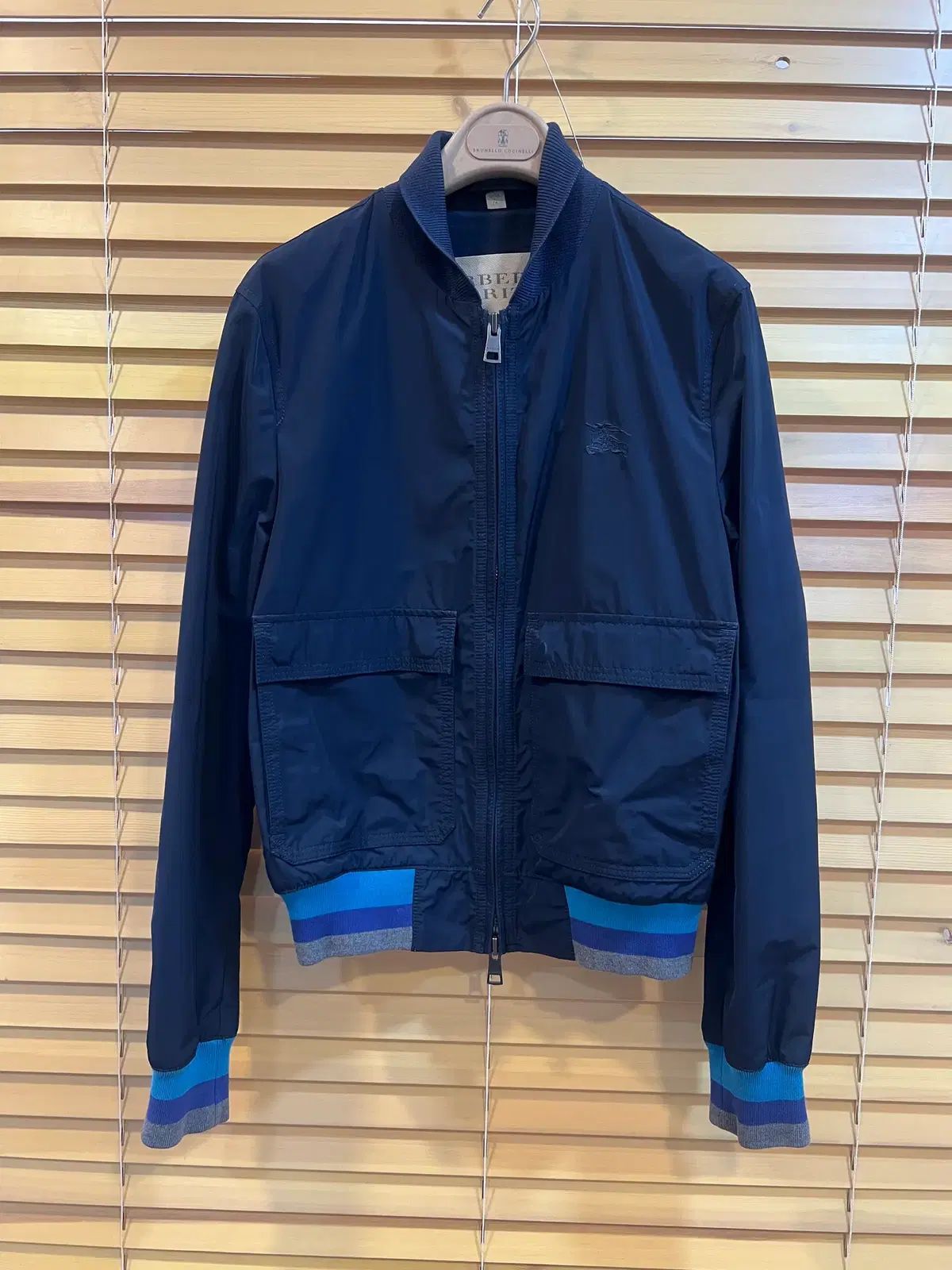 BURBERRY BRIT(バーバリーブリット) メンズ ネイビー ブルーゾン アウター ウィンドブレーカー ジップアップ アウター