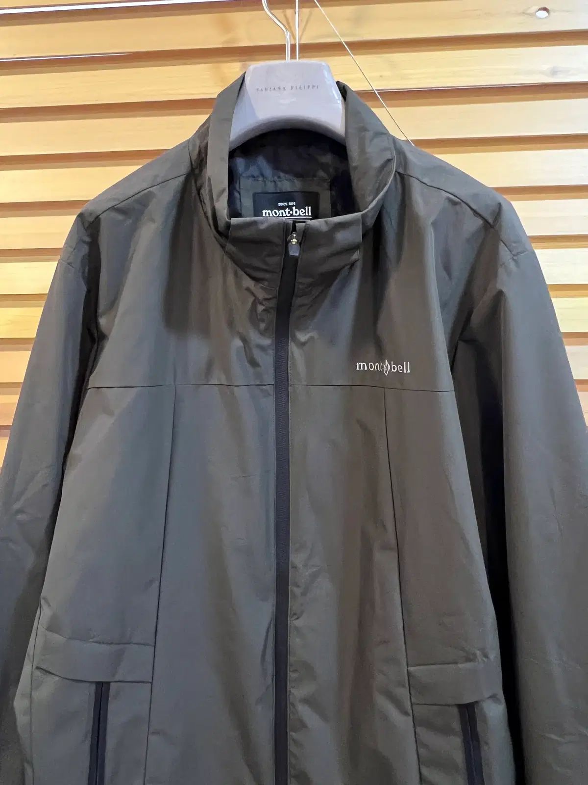 モンベル メンズ DARK KHAKI テックフェイス ウィンドジャケット ウィンドブレーカー 100