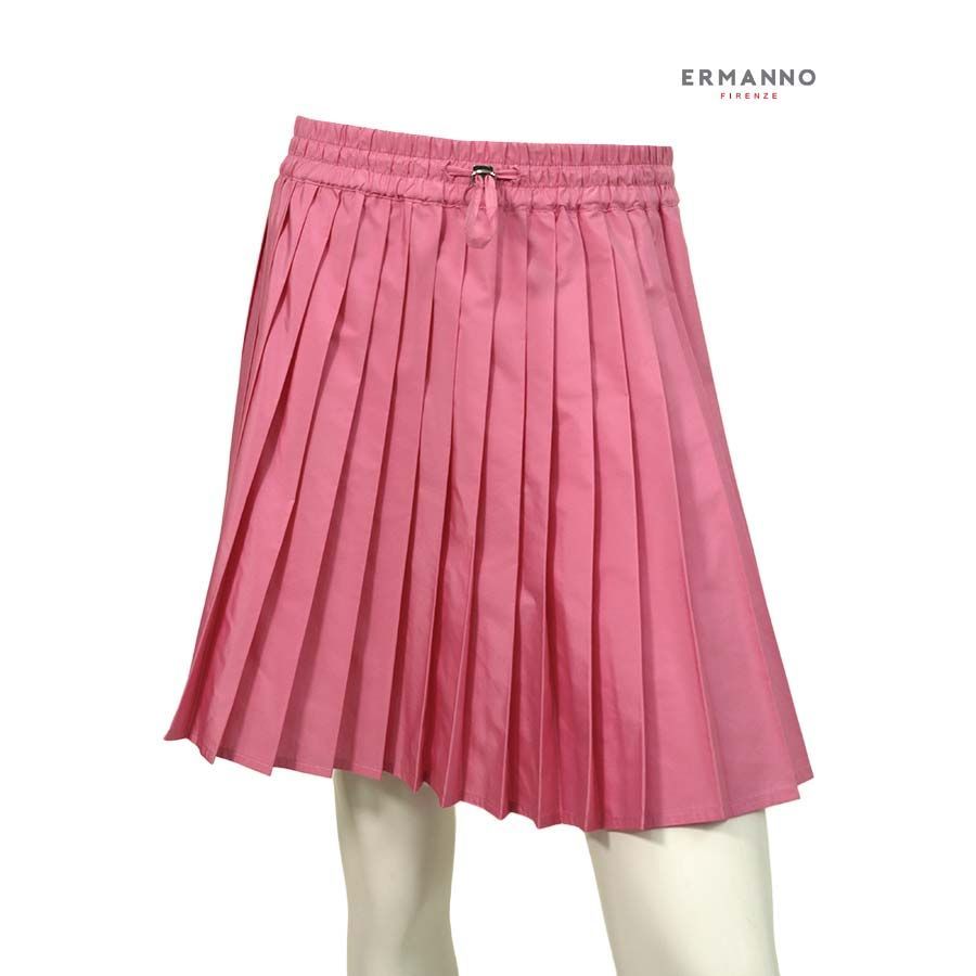 【定価￥68,000の90％OFF】【春夏物】ERMANNO FIRENZE【エルマンノ フィレンツェ】【レディース】光沢軽量タフタ生地プリーツミニスカート/ピンク【サイズ40】【イタリア製】