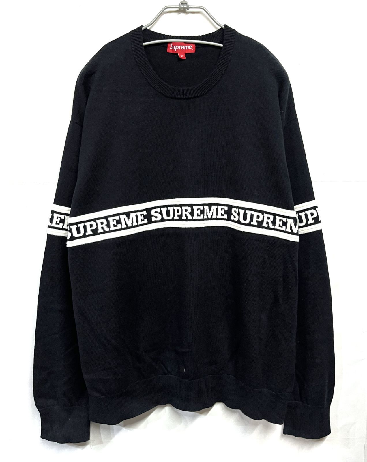 Supreme｜シュプリーム Logo Stripe Knit Top ロゴストライプ クルーネックニット
