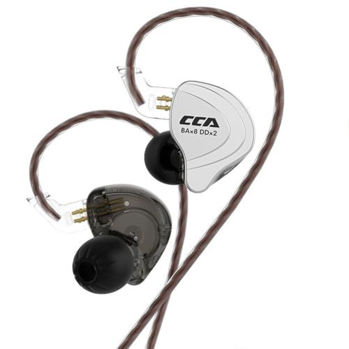 Hifi Kingdom CCA C10 1DD+4BA ハイブリッドドライバーHiFiインイヤーイヤホン アルミニウム合金フェースプレート インイヤーモニター Black(No Mic)