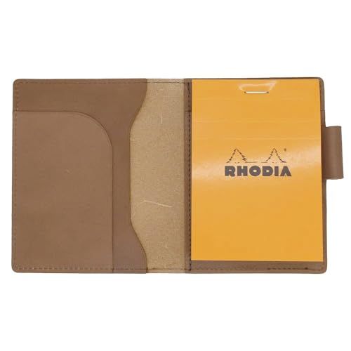 ロディア カバー No.11 横型 ペンホルダー付き 本革 (日本製)メモ帳一冊付き (グレージュアッシュ)