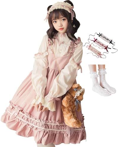 [JIURUN] ワンピース ロリータ 長袖 ゴスロリ コスプレ アニメ 森ガール ロリータ 大きいサイズ ドレス 女装 服 cosplay lolita ゴシック ワンピース ジャンパースカート かわいい コスプレ ブラウス クリスマス ハ 555c2e51