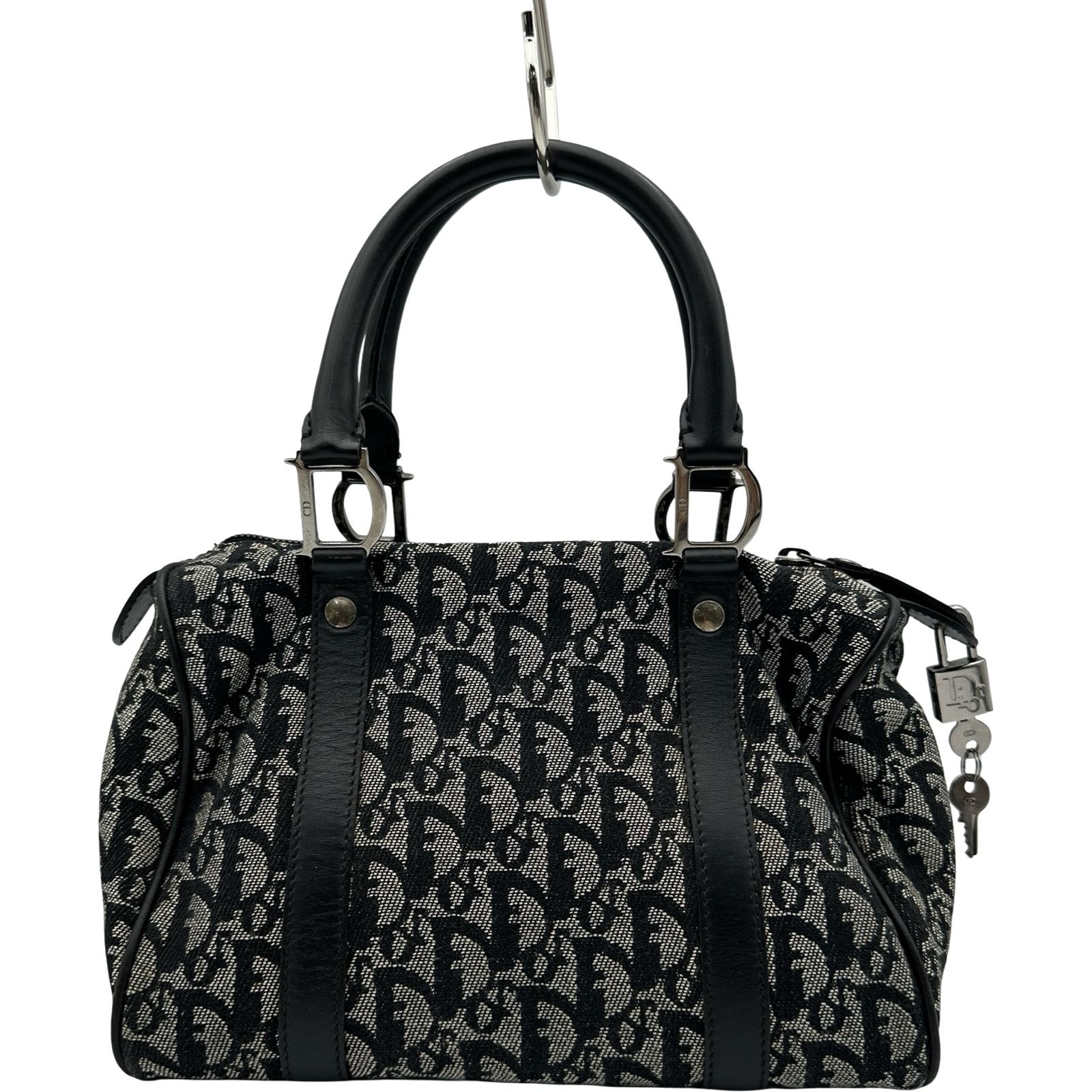 クリスチャン・ディオール Christian Dior トロッターボストン ブラック キャンバス レディース ボストンバッグ