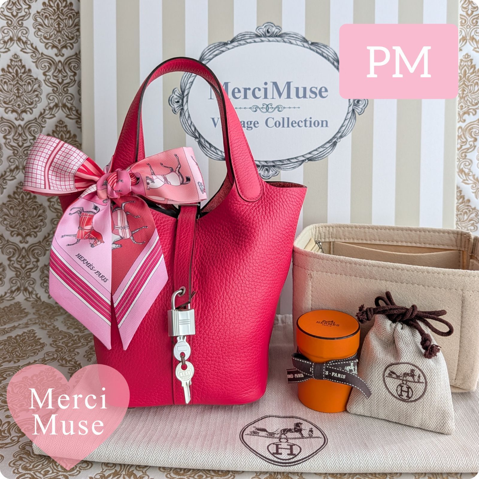 ❤お得なお品❤ピコタンロックPM18 ローズエクストリームxシルバー金具 エルメス A刻印 MerciMuse メルシーミューズ