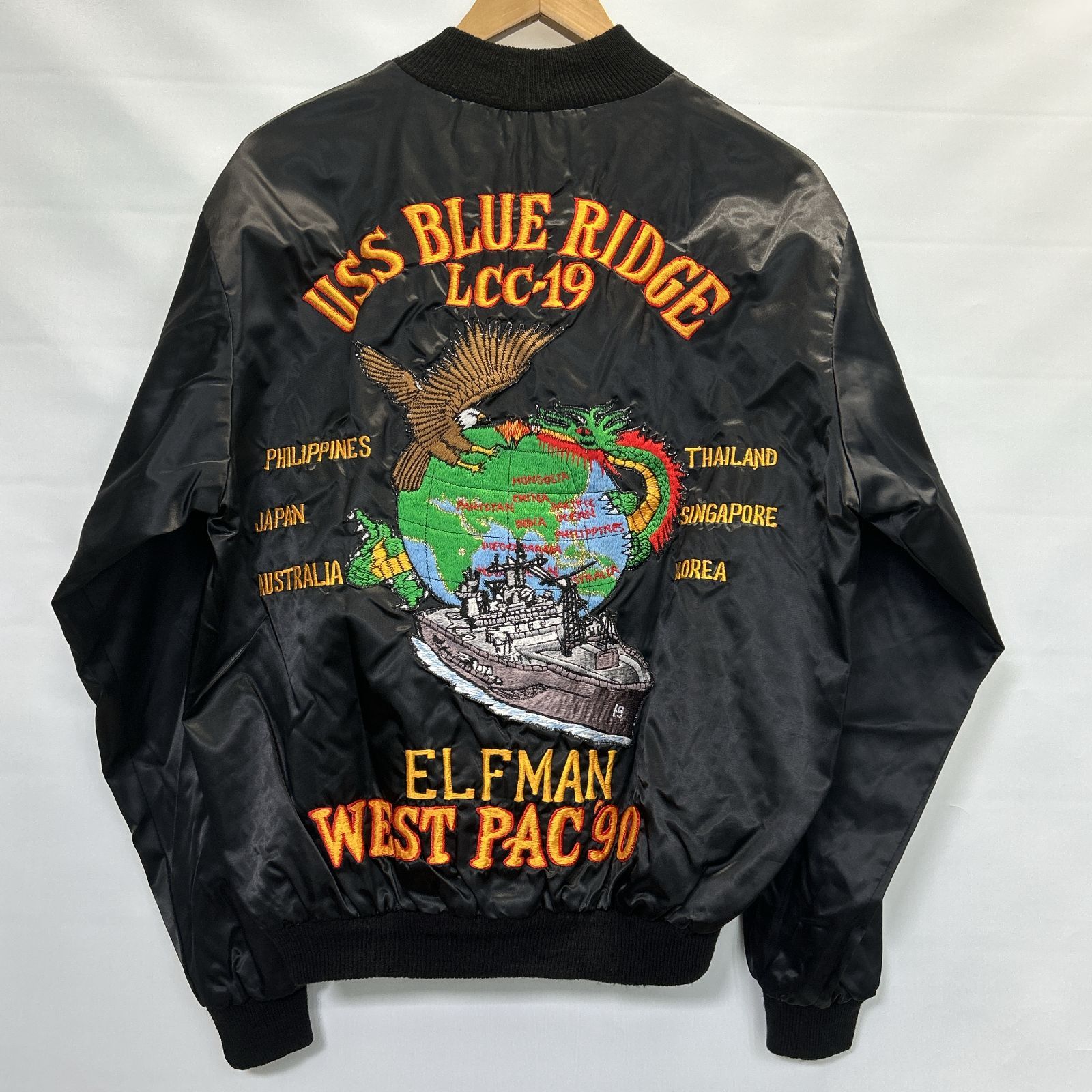 [浜館75-2313]　[店舗併売品] USS ブルー・リッジ 90’sスーベニアジャケット サイズ：不明 [中古品]