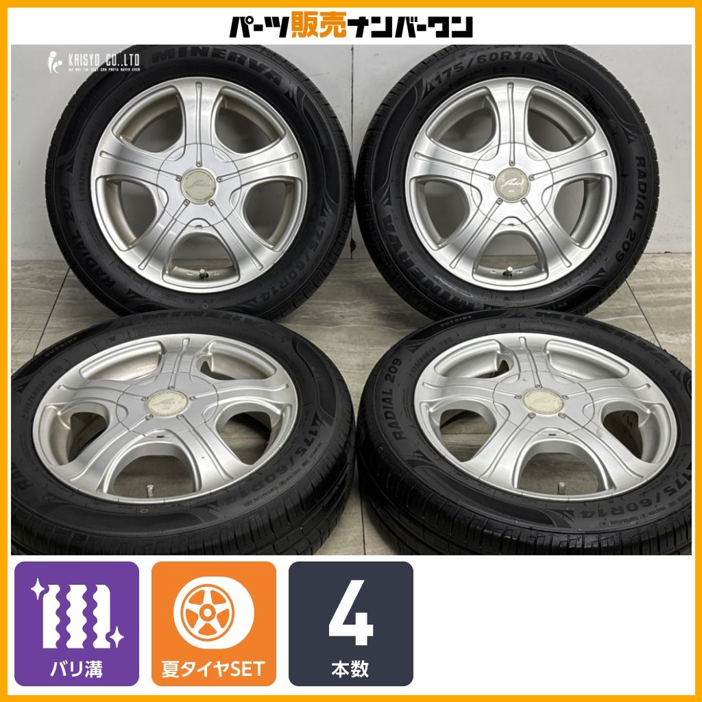 【2025年製 バリ溝】ジョーカー 14in 4.5J +45 PCD100/110/114.3 ミネルバ LADIAL 209 175/60R14 ブーン ムーブ タント ステラ 即納可能
