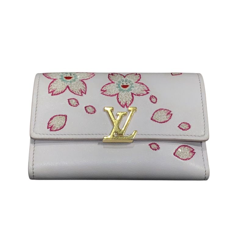 ルイ・ヴィトン LOUIS VUITTON ポルトフォイユ・カプシーヌコンパクトLV×TM M13455 チェリーブロッサム レディース 三つ折り財布