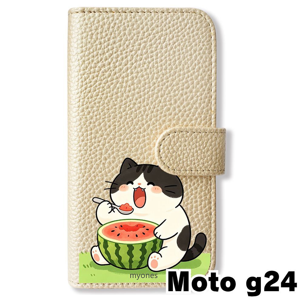 新品未使用】 moto g24/moto g04 手帳型スマホ ケース (色：シャンパン
