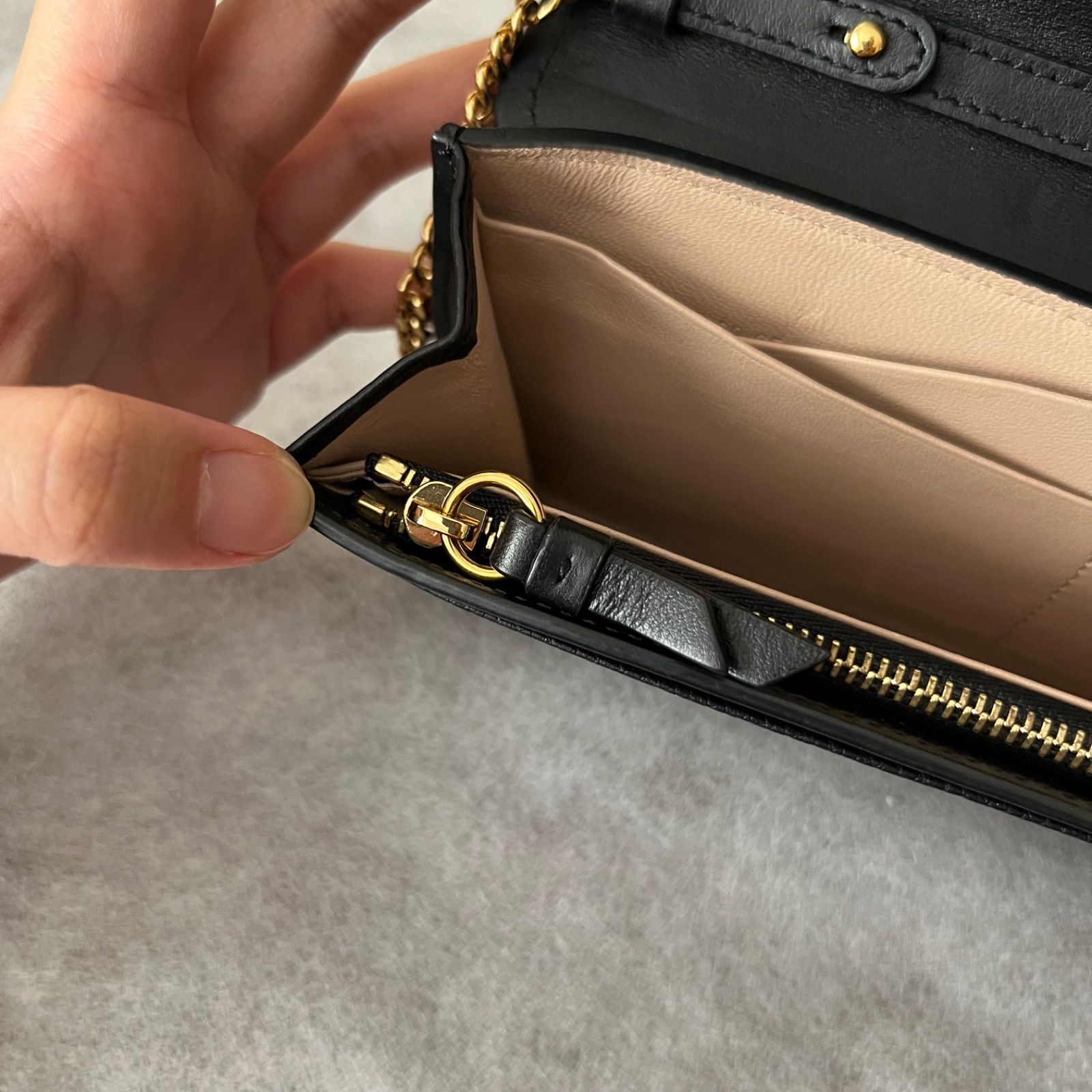 Chloe クロエ チェーンウォレット Aby アビー ショルダーバッグ 黒