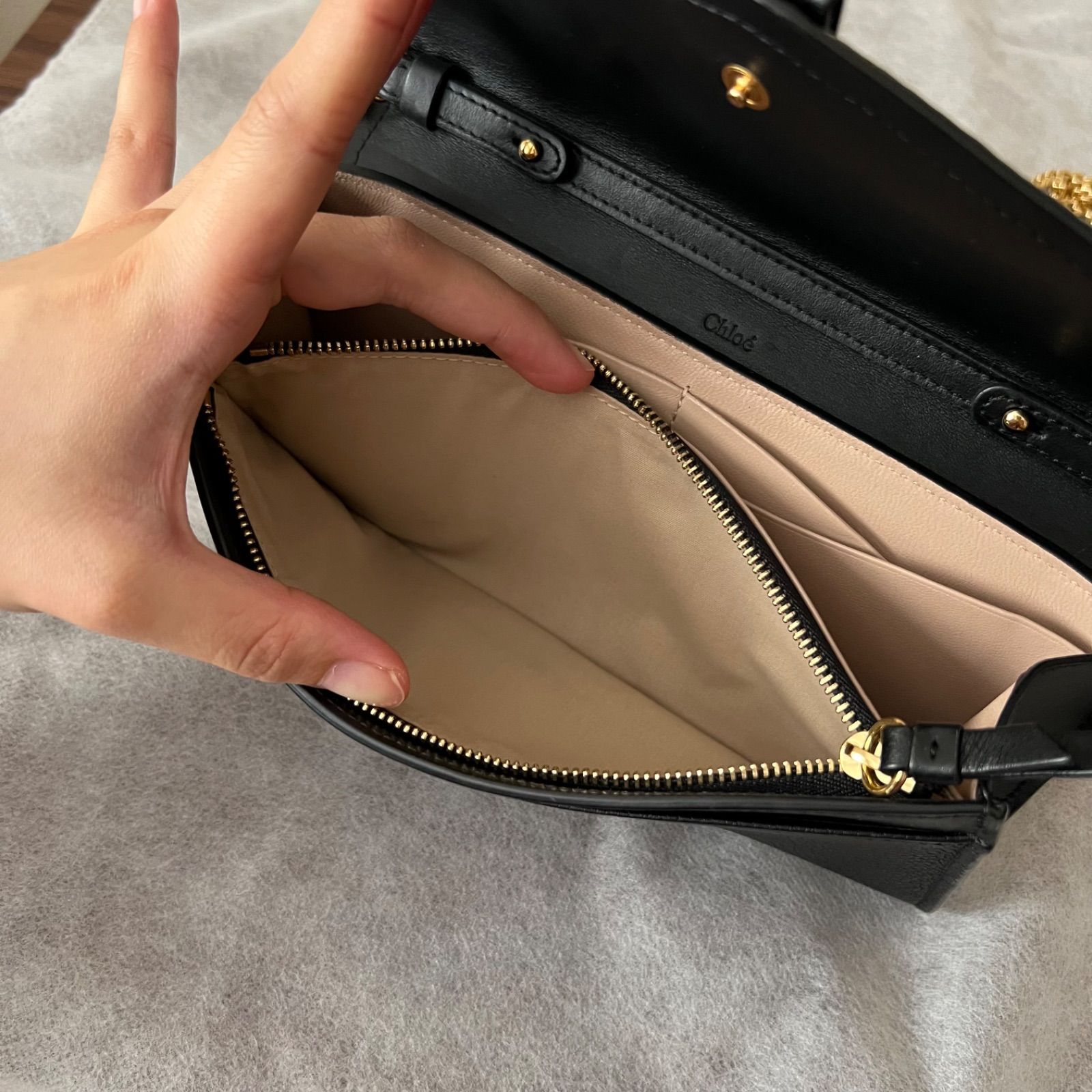 Chloe クロエ アビー チェーンウォレット バッグ ショルダーバッグ正規品 Chloe クロエ チェーンウォレット Aby アビー ショルダーバッグ 黒