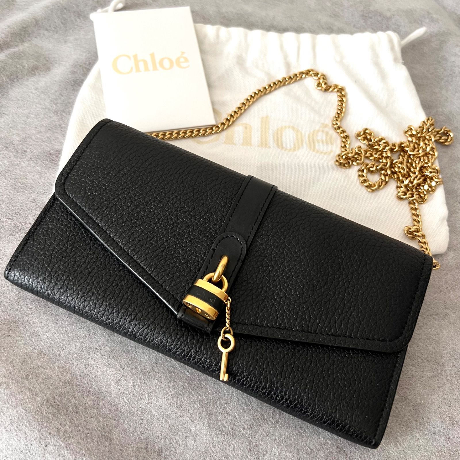 Chloe クロエ アビー チェーンウォレット バッグ ショルダーバッグ正規品 Chloe クロエ チェーンウォレット Aby アビー ショルダーバッグ 黒