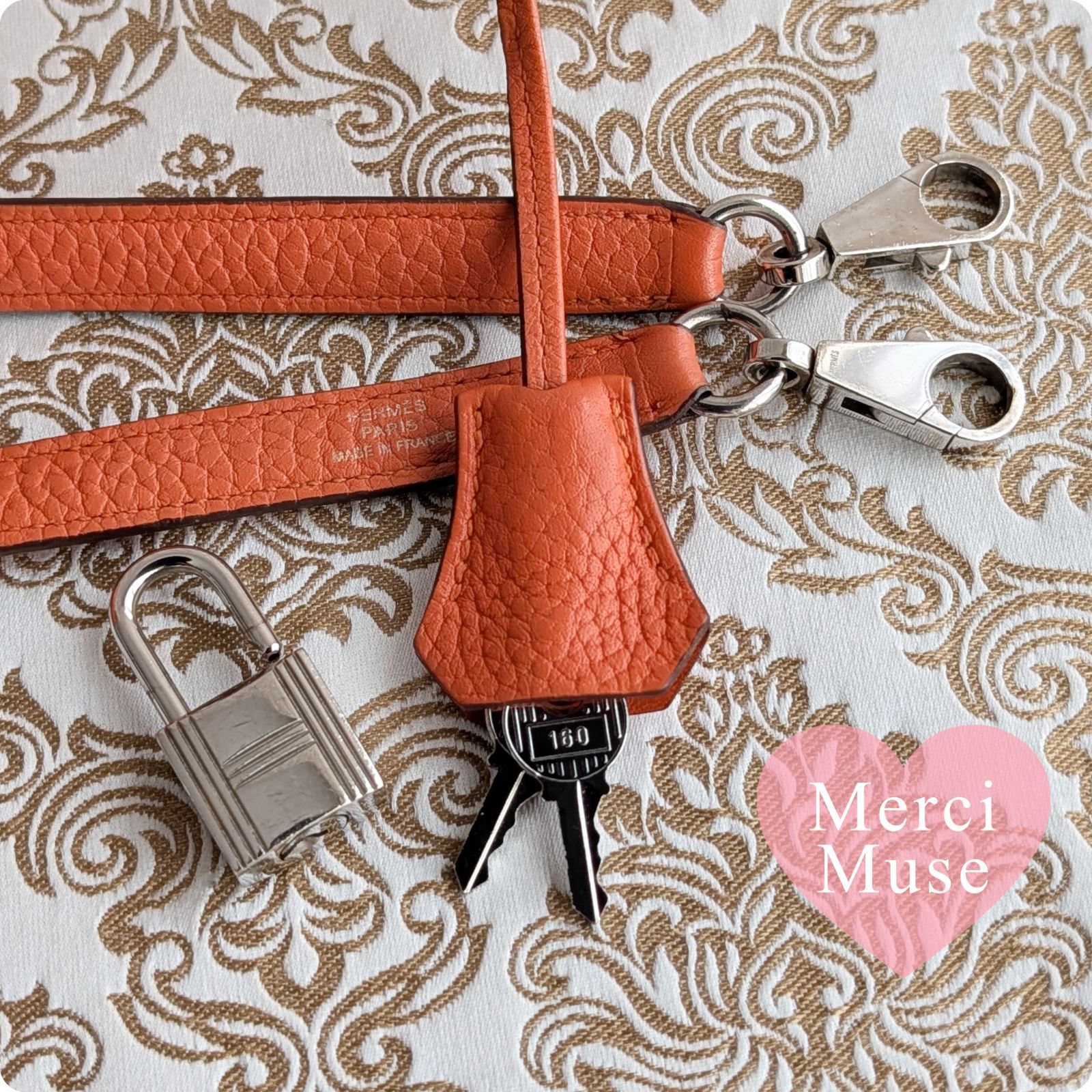 ❤お得なお品❤ボリード31 オレンジポピーxシルバー金具 トリヨン 