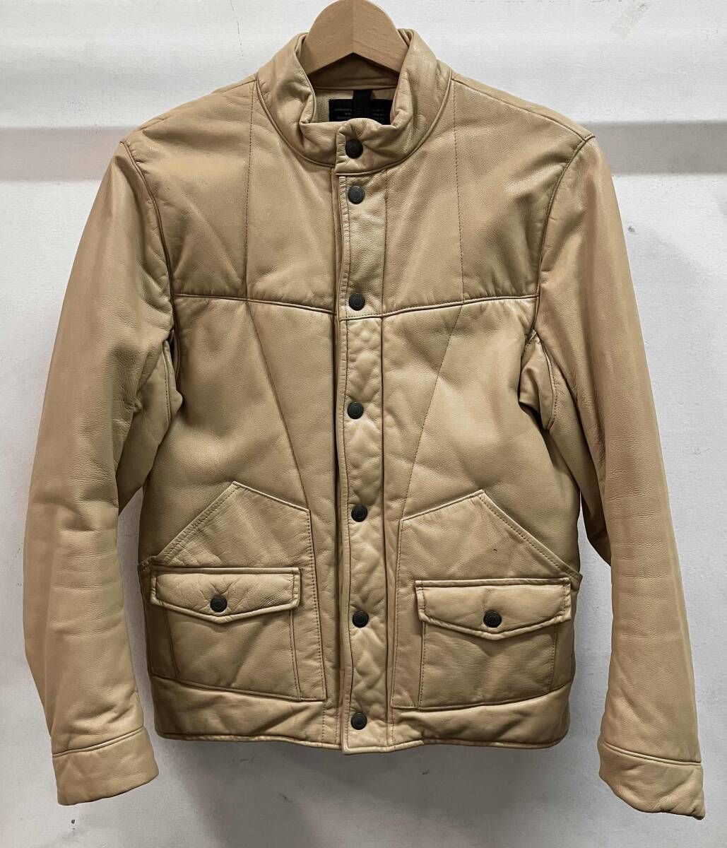 NONNATIVE ノンネイティブ ダウンジャケット 山羊革 中綿 ライダース レザー ベージュ サイズ1 日本製