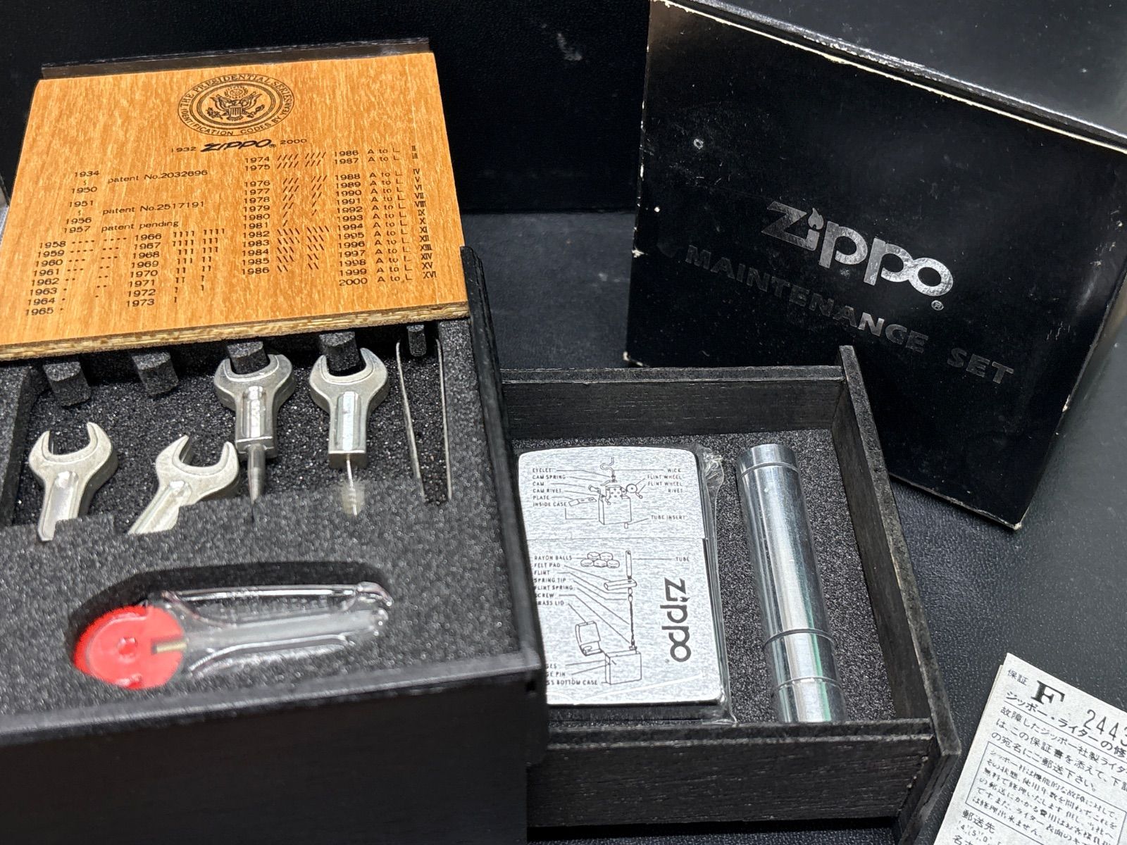 zippo 分解図 メンテナンス 製造年表 メンテナンスセット