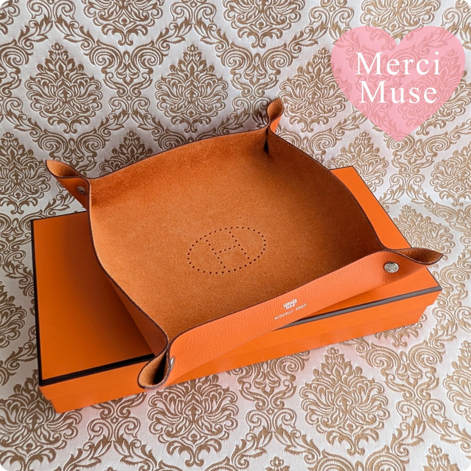 ❤お得なお品❤ヴィドポッシュ エヴリンオレンジｘシルバー金具 エルメス MerciMuse メルシーミューズ