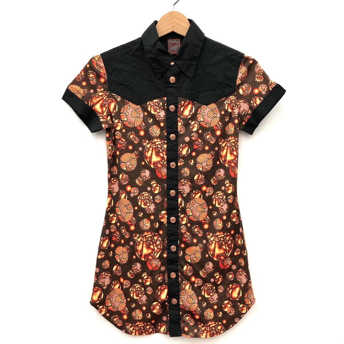 JEAN PAUL GAULTIER ジャンポール ゴルチエ 半袖チュニック メテオ／オープン柄プリント サイズ40 8,438円