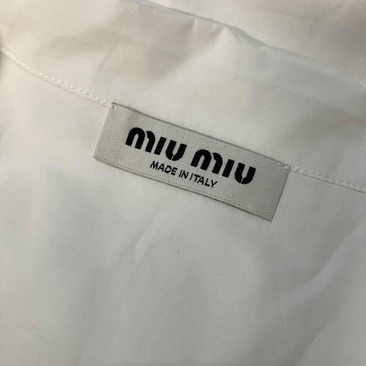 MIU MIU 24 ポプリンシャツ サイズ38 ホワイト MK1884 S000 15UL