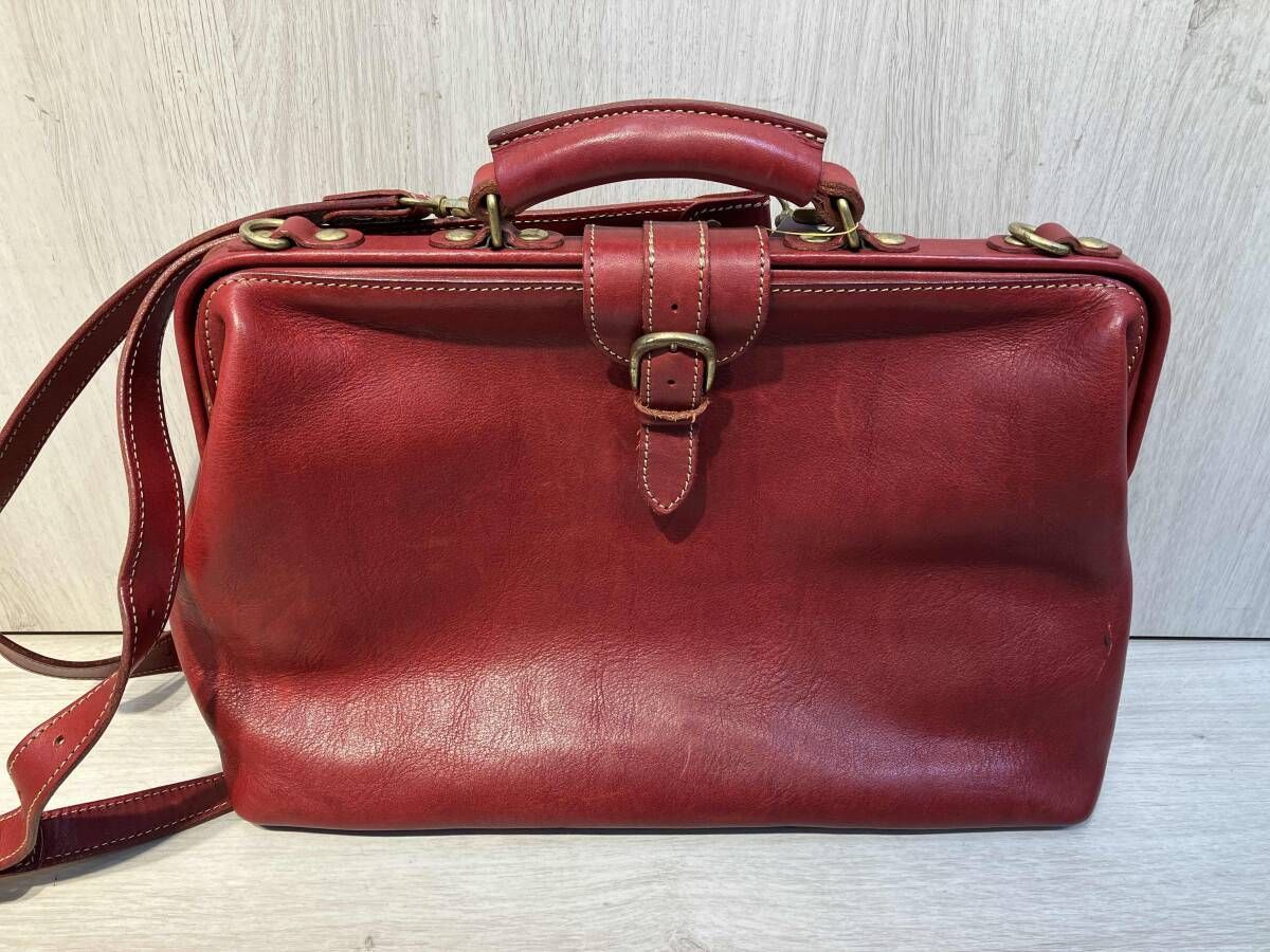 PORCO ROSSO ショルダーバッグ　ダレスバッグ　レザー3way RED