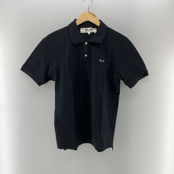 ☆美品 PLAY COMME des GARCONS ポロシャツ 黒 S 中古】PLAY COMME des GARCONS ハートロゴポロシャツ ブラック サイズM