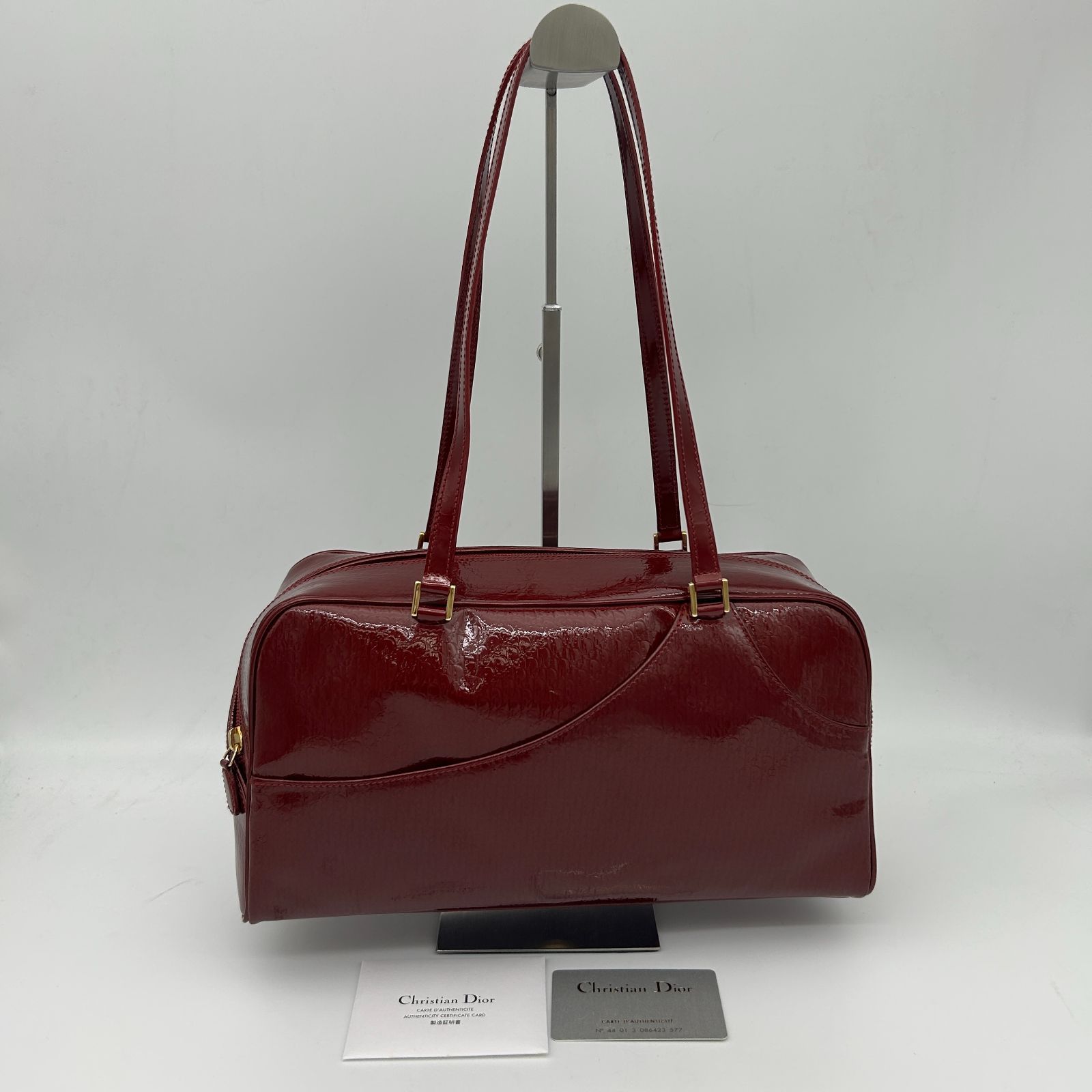 CHRISTIAN DIOR （クリスチャン ディオール） トロッター パテント ミニボストン ショルダーバッグ 【中古】