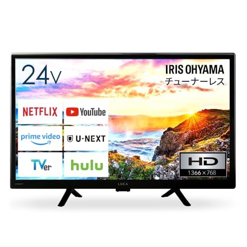 ☆新品☆アイリスオーヤマ テレビ チューナーレス 24インチ ネット動画対応 スマートテレビ アンテナ配線不要 シンプル操作 一人暮らし LTL-24WG-F1 ブラック 9c78dea1