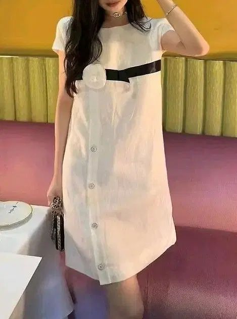 白シャツ ミニ ワンピース