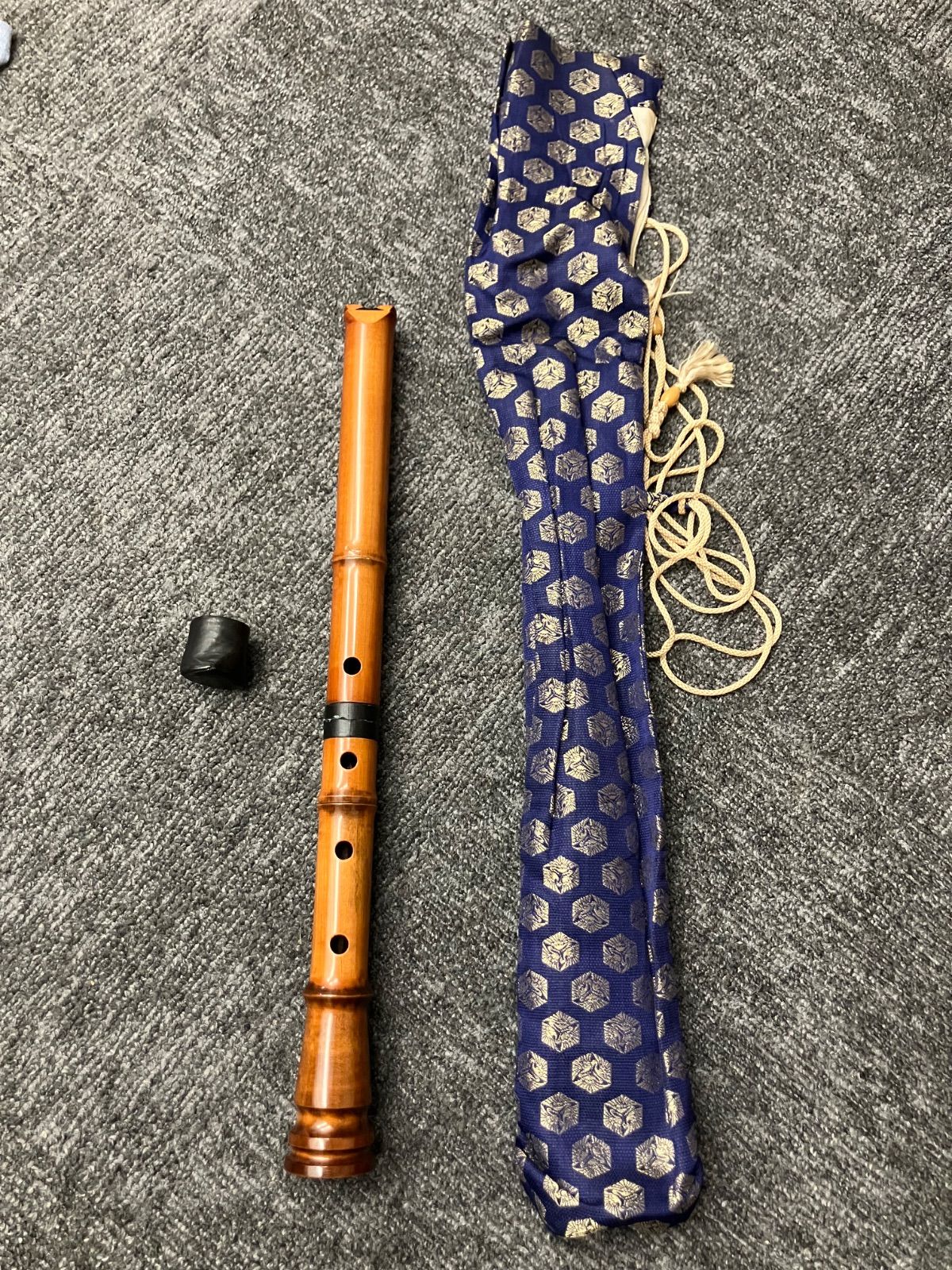 尺八 在銘 蝴蝶 和楽器 楽器 木管 二本継 一尺八寸 中古品 ワダ楽器 蝴蝶宝 琴風調 木管尺八 1尺8寸 約55cm D管 2本継 和楽器