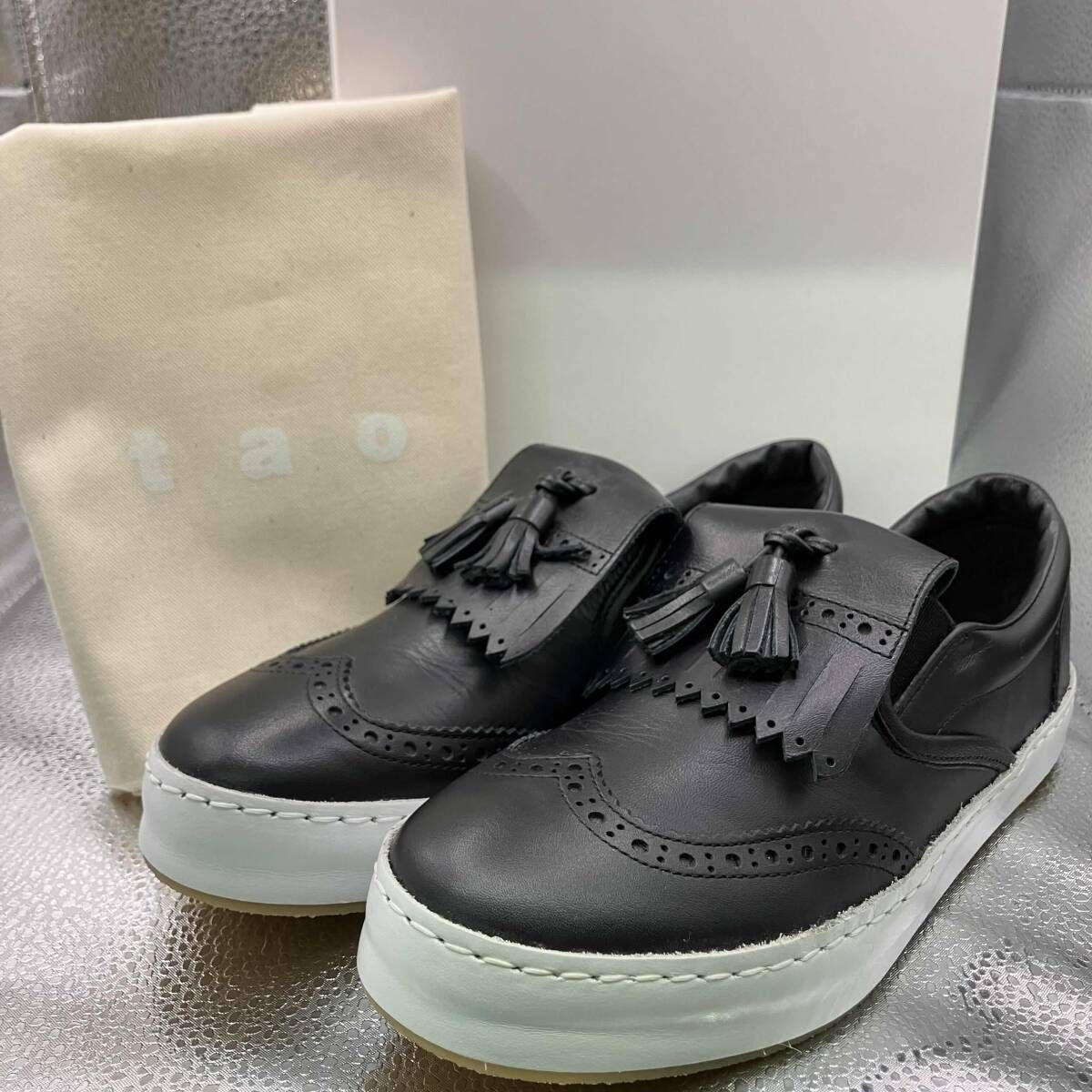 tao COMME des GARCONS タッセルスニーカー サイズ22 ブラック タオコムデギャルソン