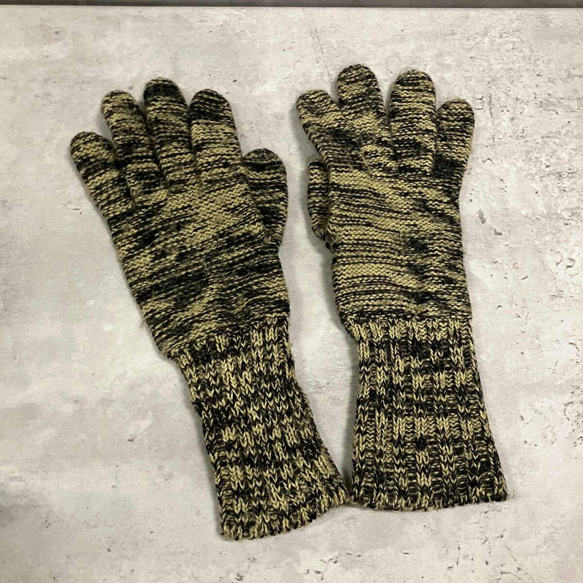 archive 80s ISSEY MIYAKE KNIT GLOVES メランジニット手袋 イエロー ブラック