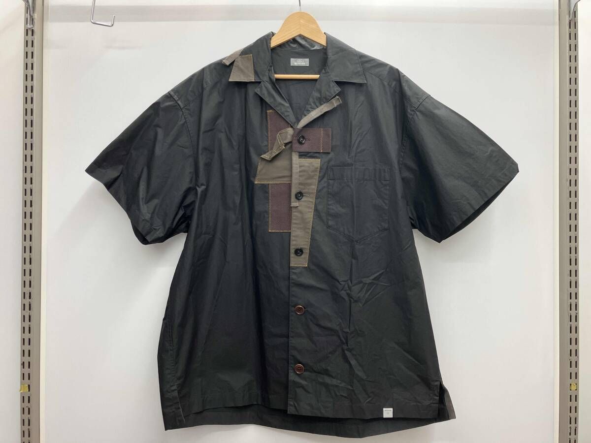 kolor BEACON ｶﾗｰﾋﾞｰｺﾝ 半袖ｼｬﾂ 22SBM-B02135 ﾌﾞﾗｯｸ ﾊﾟｯﾁﾜｰｸ