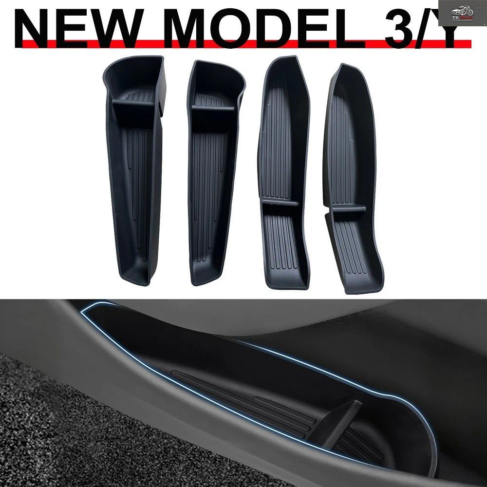 2025 2026 テスラ モデル3 モデルY YL ドアサイドストレージボックス フロント リア サイドドアストレージオーガナイザートレイ インテリア