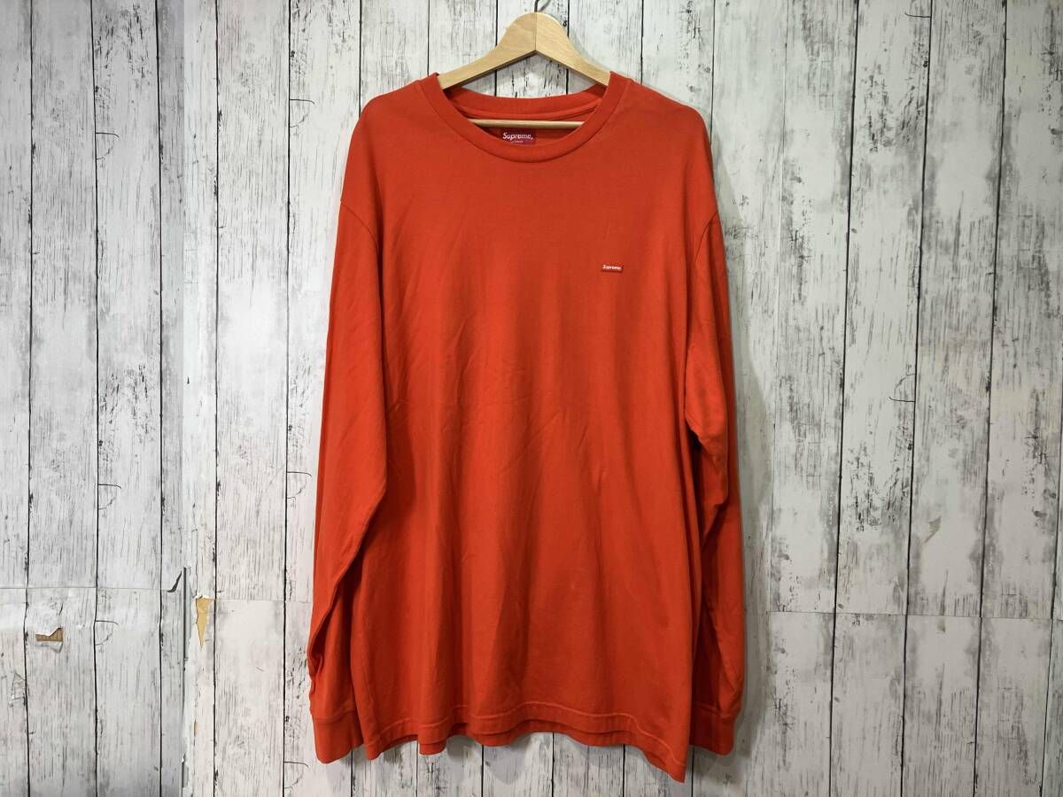 Supreme Small Box Logo L/S Tee 長袖Tシャツ オレンジ XL