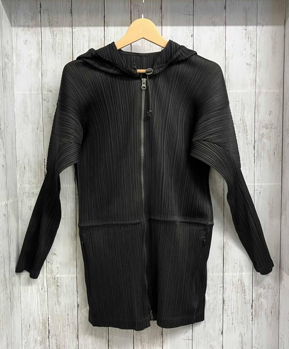 PLEATS PLEASE ISSEY MIYAKE/長袖パーカー/サイズ3/ブラック/PP05